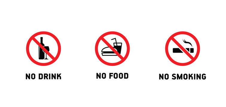 No eating,drinking,smoking vector sign