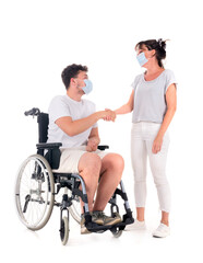 Fototapeta premium wheelchair in studio