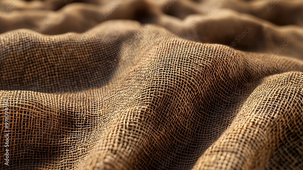 Poster Burlap Sacking Sackcloth Hessian texture background : Generative AI