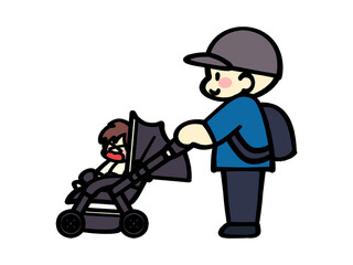 ベビーカーのイラスト素材