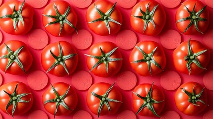 Tomatoes Texture Background Pattern : Generative AI