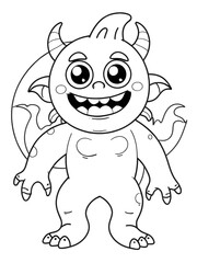 Fototapeta premium halloween monster coloring page