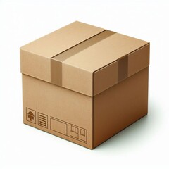 Open plain brown blank cardboard box isolated on white background