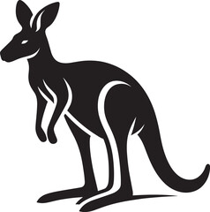 kangaroo Silhouette isolated on a white background Minimalist kangaroo vector shape