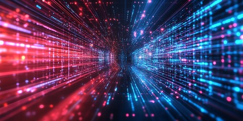 Fototapeta premium High speed lights tunnel motion trails 