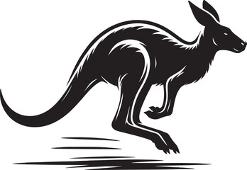 kangaroo Silhouette isolated on a white background Minimalist kangaroo vector shape
