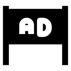 road banner ads solid icon