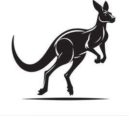 kangaroo Silhouette isolated on a white background Minimalist kangaroo vector shape