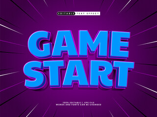 game start editable text effect with play game style