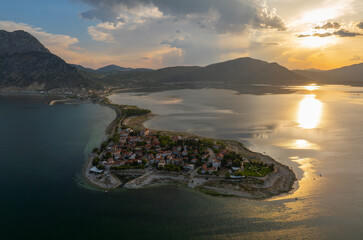 Lake Egirdir of Turkey is situated in the Isparta province. It is also known as the 'seven colored...