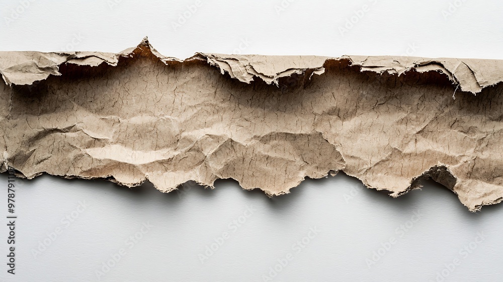 Poster horizontal piece of cardboard isolated on white background : generative ai