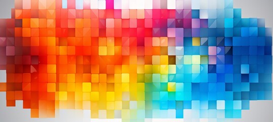 Colorful abstract mosaic pattern blending hues in vibrant rainbow spectrum design