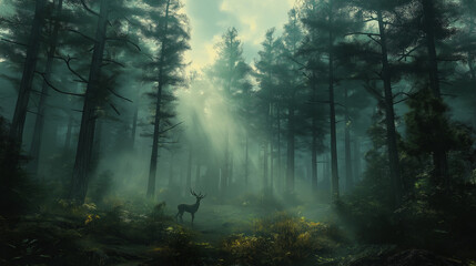 Obraz premium fog in the forest