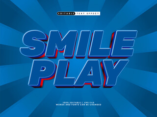 smile play editable text effect with kids and game style
