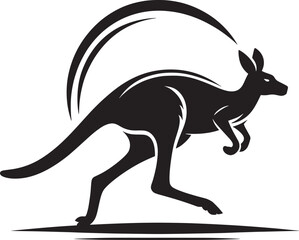 kangaroo Silhouette isolated on a white background Minimalist kangaroo vector shape