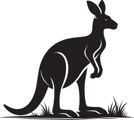 kangaroo Silhouette isolated on a white background Minimalist kangaroo vector shape