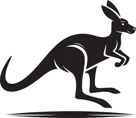 kangaroo Silhouette isolated on a white background Minimalist kangaroo vector shape