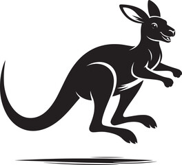 kangaroo Silhouette isolated on a white background Minimalist kangaroo vector shape