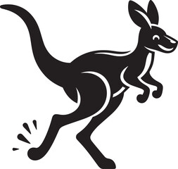 kangaroo Silhouette isolated on a white background Minimalist kangaroo vector shape