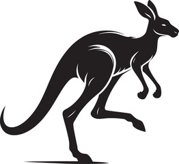 kangaroo Silhouette isolated on a white background Minimalist kangaroo vector shape