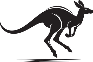 kangaroo Silhouette isolated on a white background Minimalist kangaroo vector shape