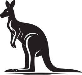 kangaroo Silhouette isolated on a white background Minimalist kangaroo vector shape