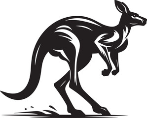 kangaroo Silhouette isolated on a white background Minimalist kangaroo vector shape