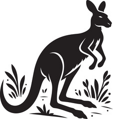 kangaroo Silhouette isolated on a white background Minimalist kangaroo vector shape