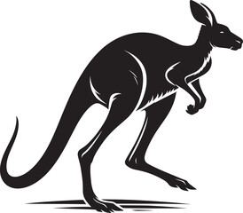 kangaroo Silhouette isolated on a white background Minimalist kangaroo vector shape