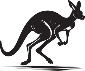 kangaroo Silhouette isolated on a white background Minimalist kangaroo vector shape