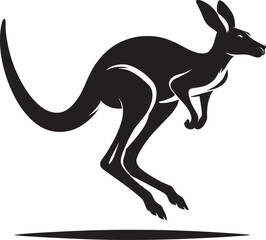 kangaroo Silhouette isolated on a white background Minimalist kangaroo vector shape