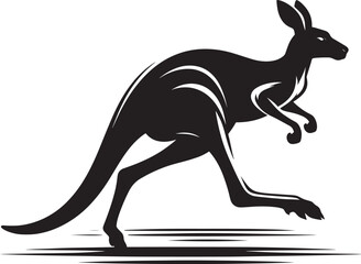 kangaroo Silhouette isolated on a white background Minimalist kangaroo vector shape