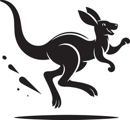 kangaroo Silhouette isolated on a white background Minimalist kangaroo vector shape