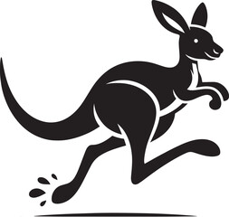 kangaroo Silhouette isolated on a white background Minimalist kangaroo vector shape