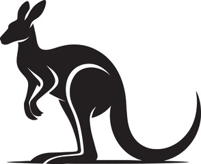 kangaroo Silhouette isolated on a white background Minimalist kangaroo vector shape