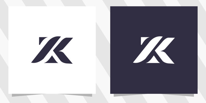 letter zk kz logo design vector