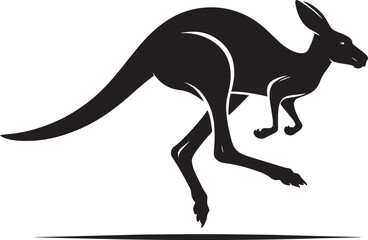 kangaroo Silhouette isolated on a white background Minimalist kangaroo vector shape
