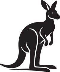 kangaroo Silhouette isolated on a white background Minimalist kangaroo vector shape