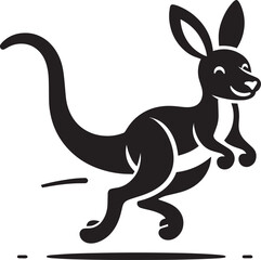 kangaroo Silhouette isolated on a white background Minimalist kangaroo vector shape