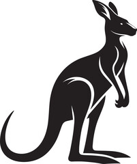 kangaroo Silhouette isolated on a white background Minimalist kangaroo vector shape
