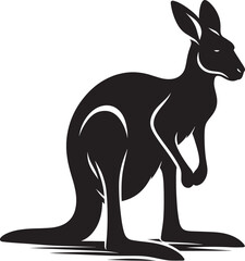kangaroo Silhouette isolated on a white background Minimalist kangaroo vector shape