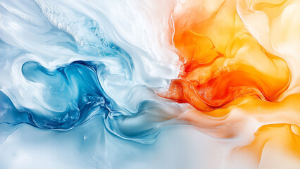 Marble Fusion: Abstract Cyan and Red Glass Pattern