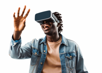 A man wearing a blue jacket