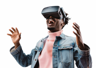 A man wearing a blue jacket