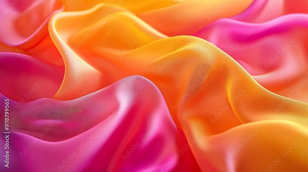 Poster bright colorful fabric texture : generative ai
