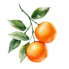 Simple watercolor orange fruit isolated on a white background. png