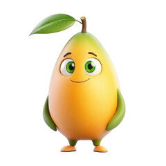 3D cartoon character mango, isolated on a white background. png