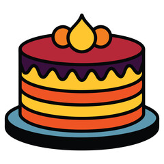 Cake clipart cartoon style vector illustration