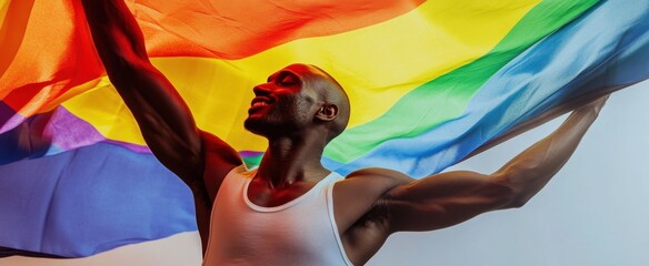 The Man with Rainbow Flag