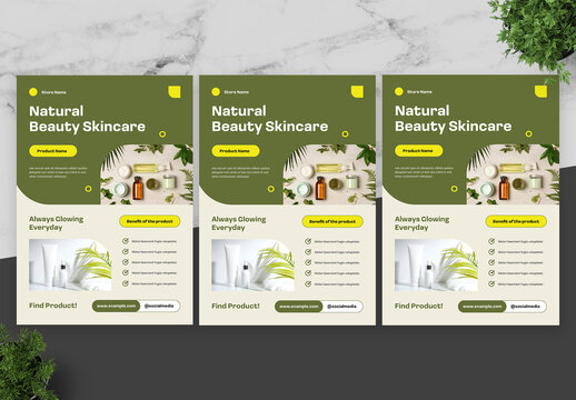 Green And Yellow Skincare Flyer
